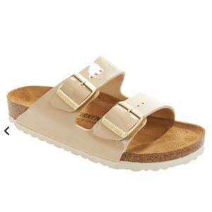 Birkenstock Tan Leather Gold Buckle Sandal Size 38
